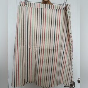 Madewell Cream Midi Skirt with Red and Blue Stripes